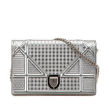 Dior Metallic Patent Microcannage Diorama Wallet on Chain