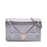 Dior Metallic Patent Microcannage Diorama Wallet on Chain