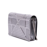 Dior Metallic Patent Microcannage Diorama Wallet on Chain