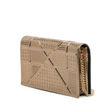 Dior Metallic Patent Microcannage Diorama Wallet on Chain