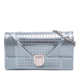 Dior Metallic Patent Microcannage Diorama Wallet on Chain
