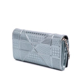 Dior Metallic Patent Microcannage Diorama Wallet on Chain