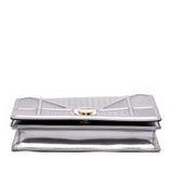 Dior Metallic Patent Microcannage Diorama Wallet on Chain