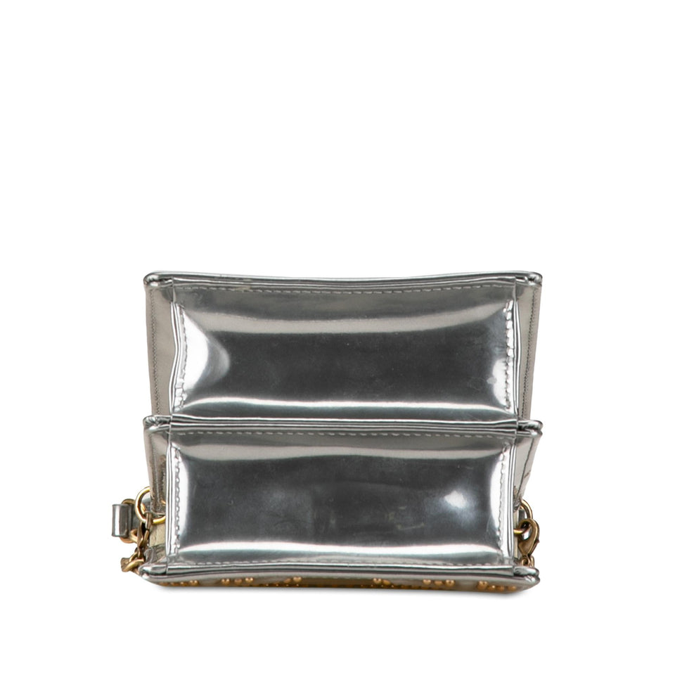 Dior Metallic Studded Calfskin Vertical Diorama (SHG-qyuKTo)