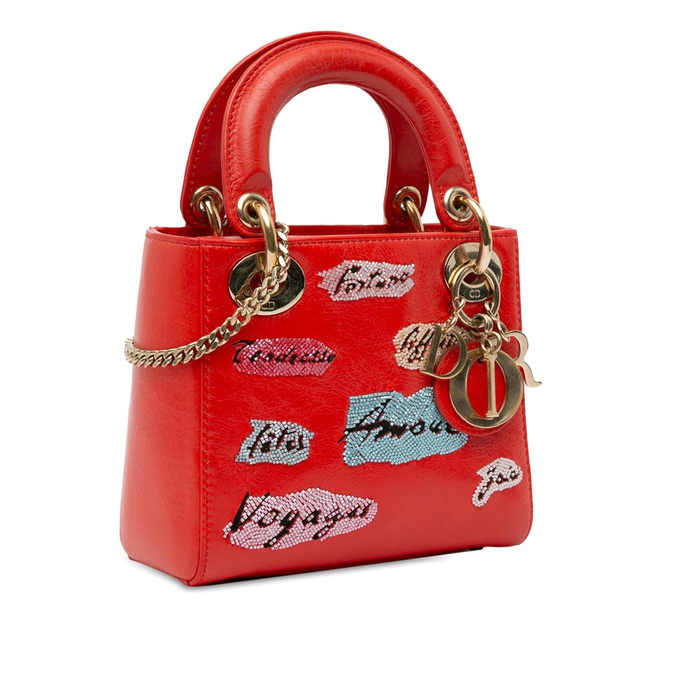 Dior Mini Calfskin Sequin Embellished Lady Dior (SHG-jwI5RT)