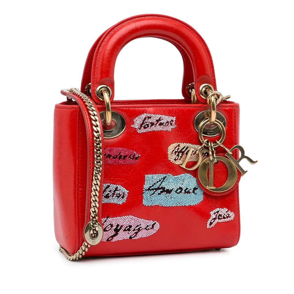 Dior Mini Calfskin Sequin Embellished Lady Dior