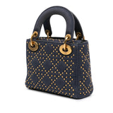Dior Mini Denim Cannage Studded Supple Lady Dior