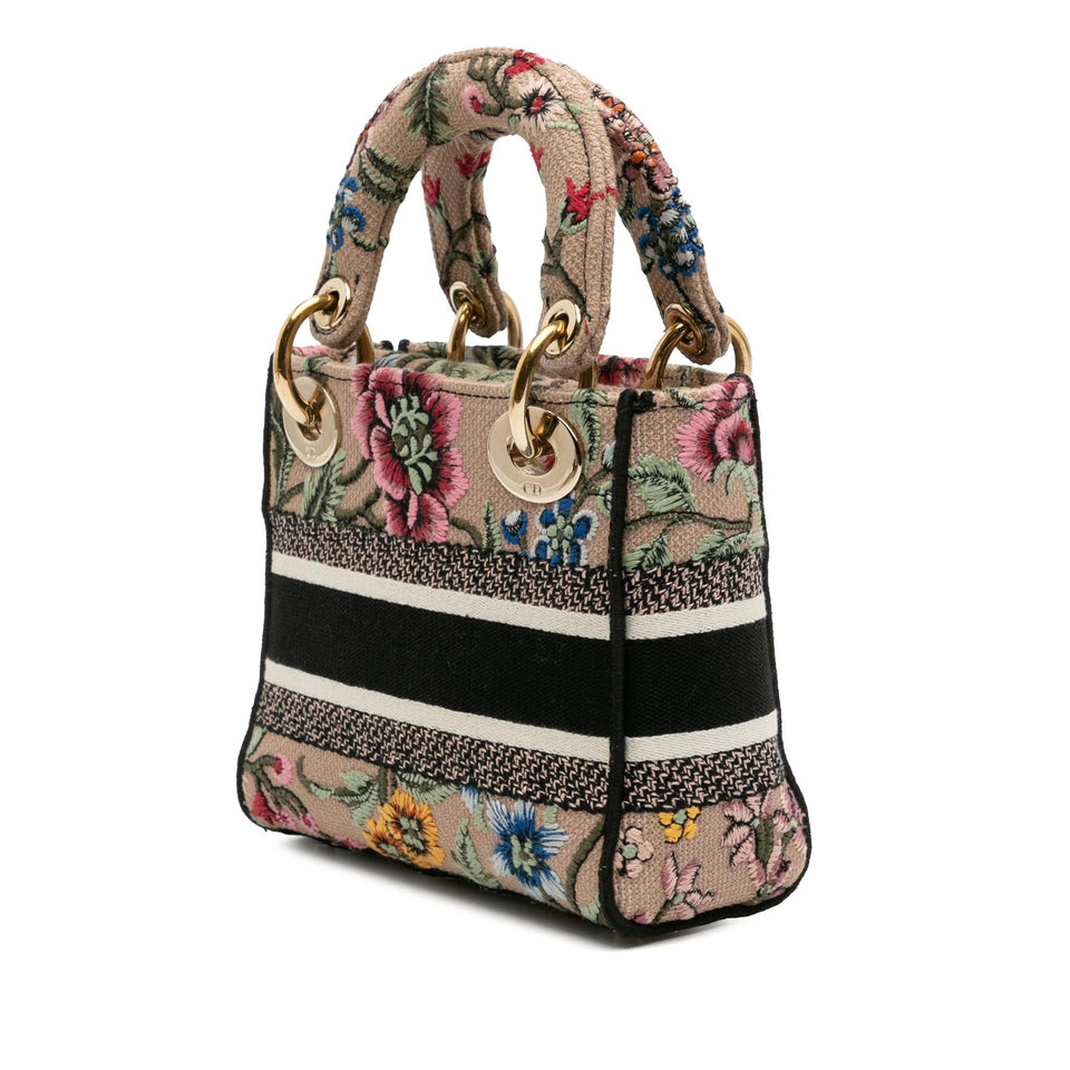 Dior Mini Embroidered Canvas Mille Fleurs Lady D Lite