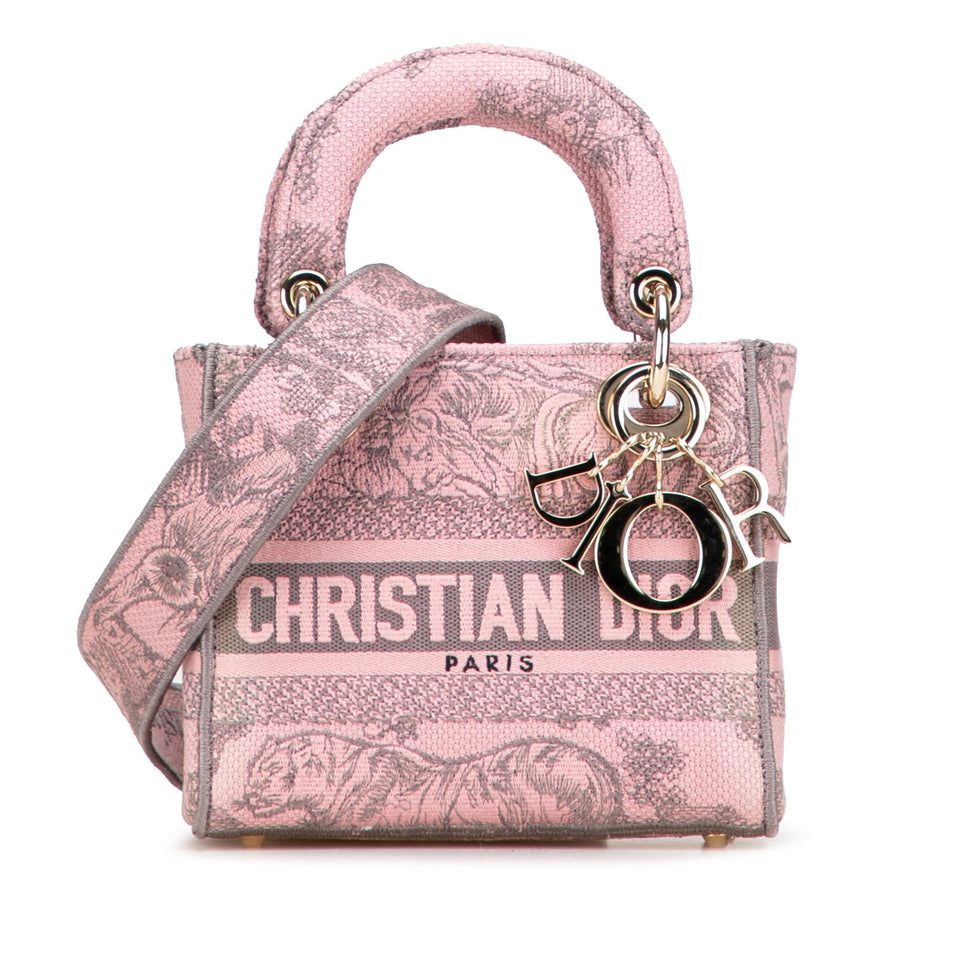Dior Mini Embroidered Canvas Toile De Jouy Lady D Lite