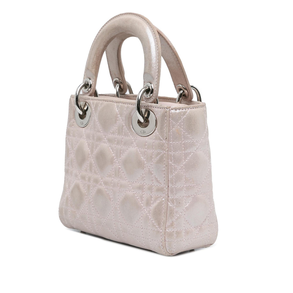 Dior Mini Iridescent Lambskin Cannage Lady Dior