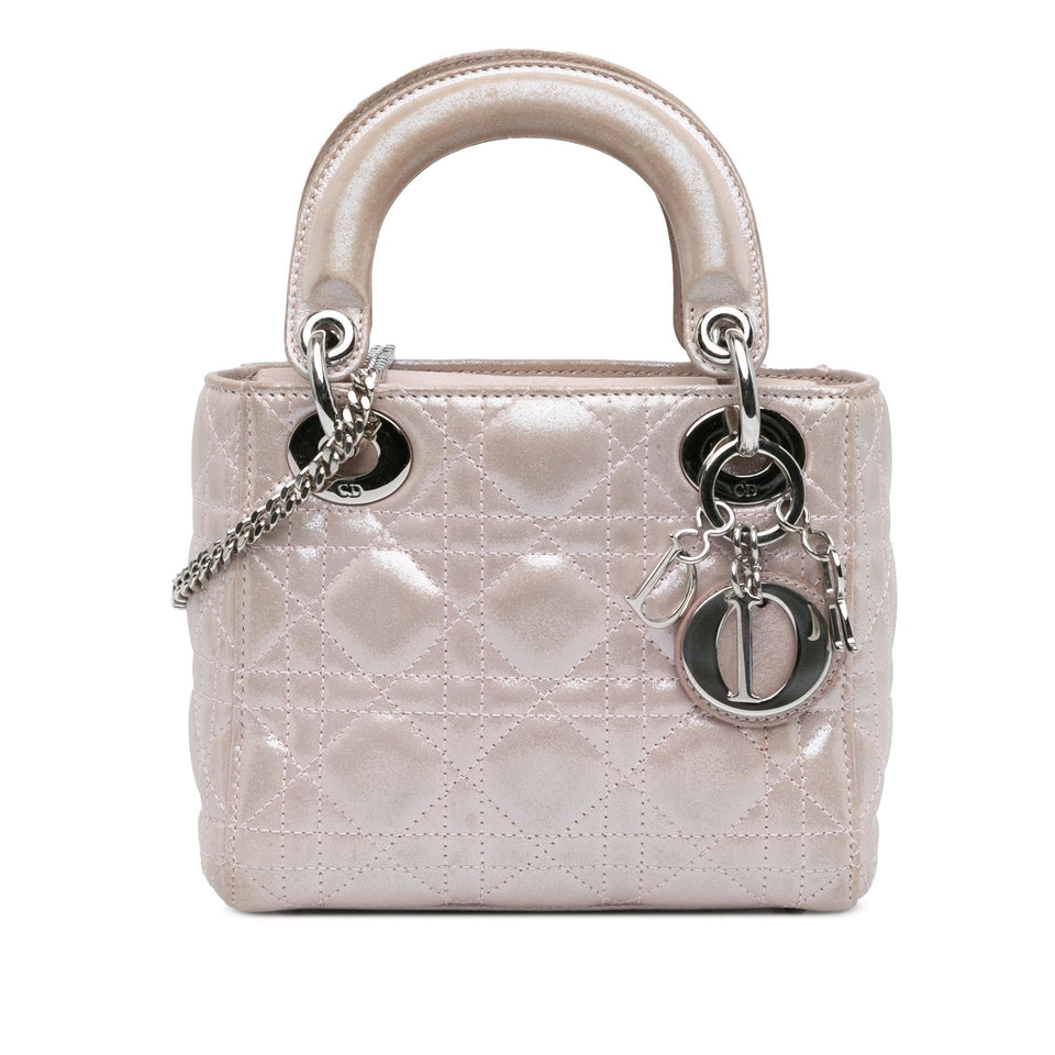 Dior Mini Iridescent Lambskin Cannage Lady Dior