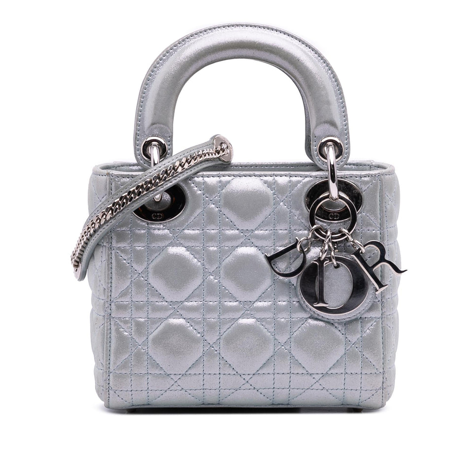 Dior Mini Iridescent Lambskin Cannage Lady Dior
