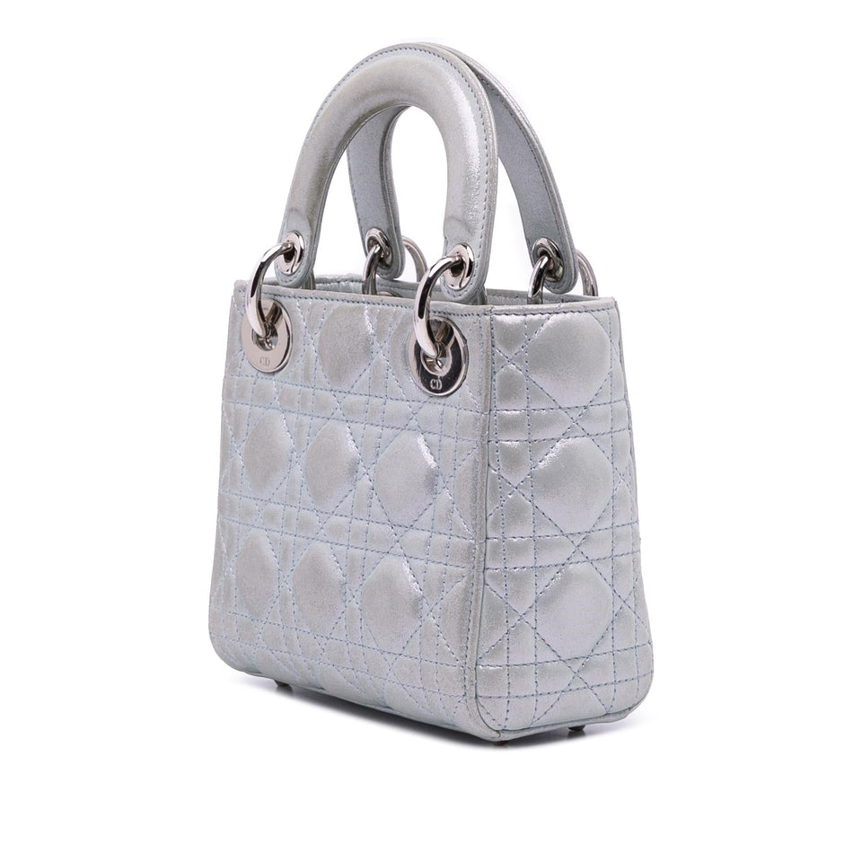 Dior Mini Iridescent Lambskin Cannage Lady Dior