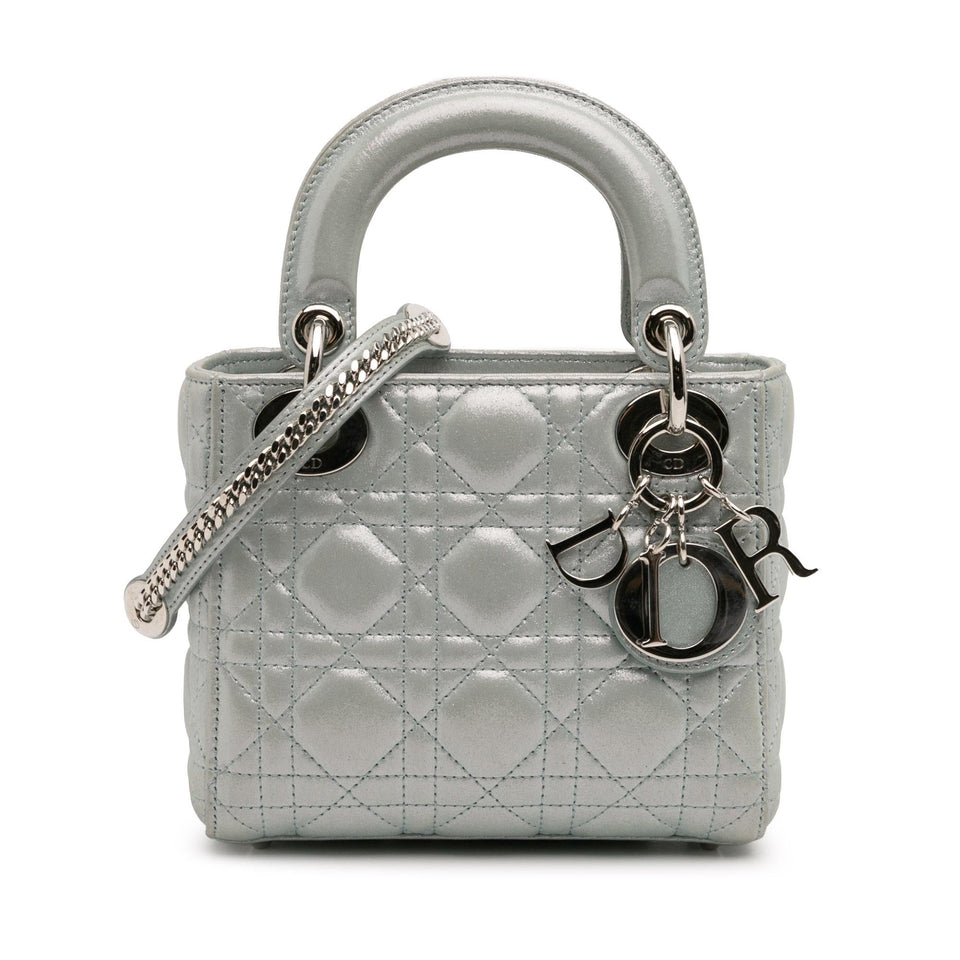 Dior Mini Iridescent Lambskin Cannage Lady Dior