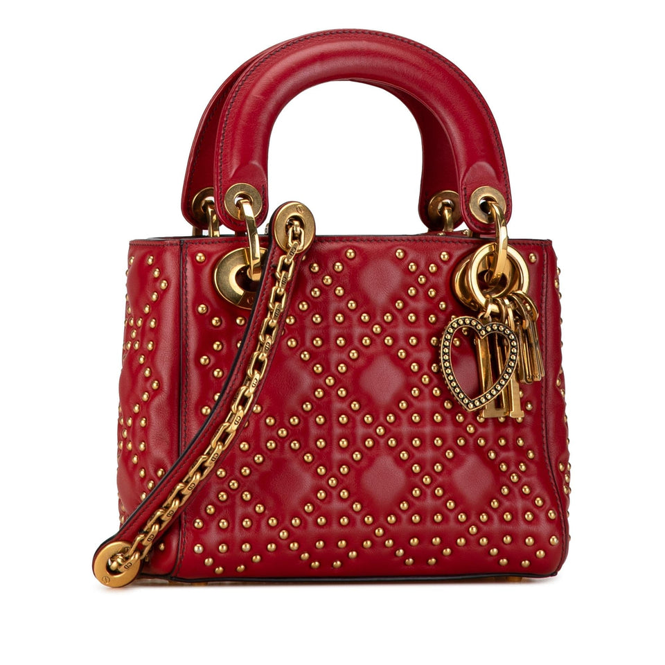 Dior Mini Lambskin Cannage Studded Supple Lady Dior (SHG-fo71iV)