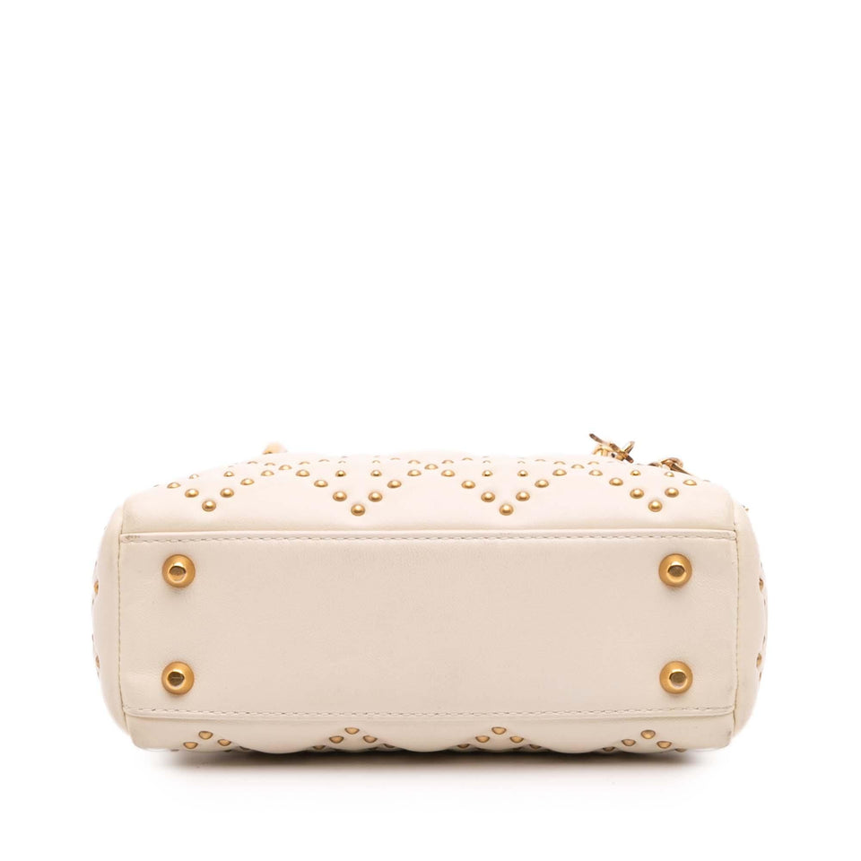 Dior Mini Lambskin Cannage Studded Supple Lady Dior