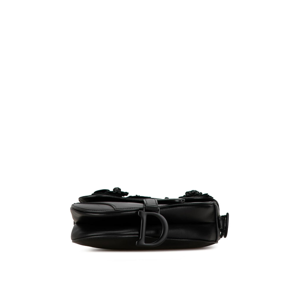 Dior Mini Lambskin Floral Applique Saddle (SHG-PaUICp)