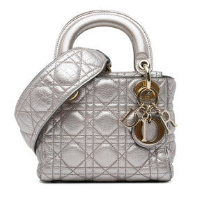 Dior Mini Metallic Calfskin Cannage Supple Lady Dior (SHG-faqDpY)