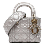 Dior Mini Metallic Calfskin Cannage Supple Lady Dior (SHG-faqDpY)