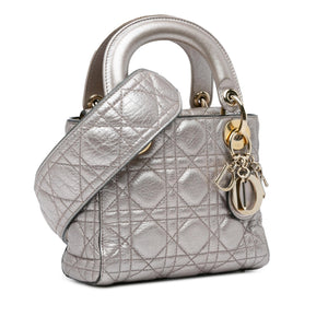 Dior Mini Metallic Calfskin Cannage Supple Lady Dior (SHG-faqDpY)
