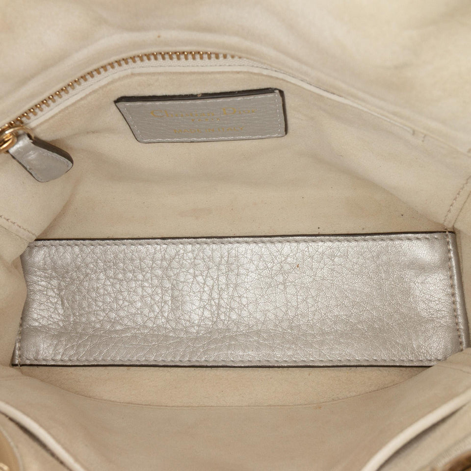 Dior Mini Metallic Grained Calfskin Cannage Lady Dior