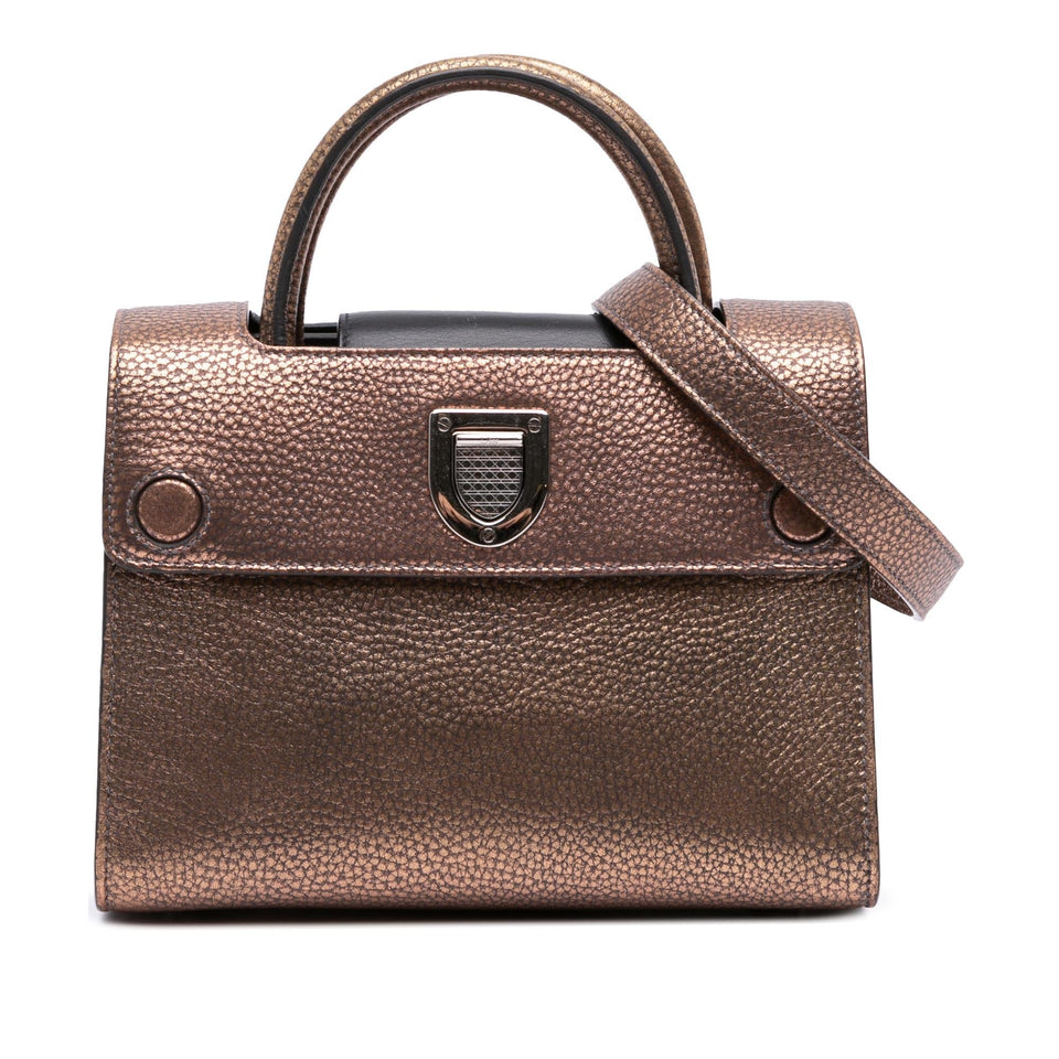 Dior Mini Metallic Grained Calfskin Diorever Satchel