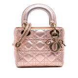 Dior Mini Metallic Lambskin Cannage Lady Dior