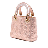 Dior Mini Metallic Lambskin Cannage Lady Dior