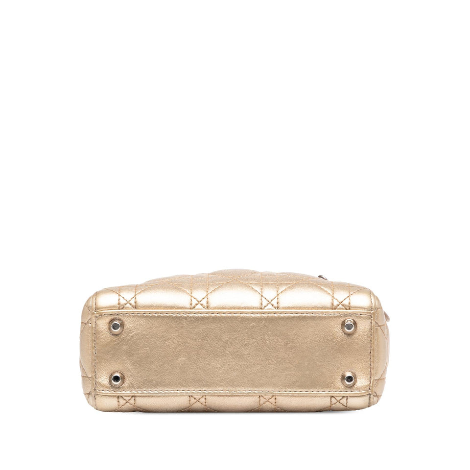 Dior Mini Metallic Lambskin Cannage Lady Dior