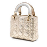 Dior Mini Metallic Lambskin Cannage Lady Dior