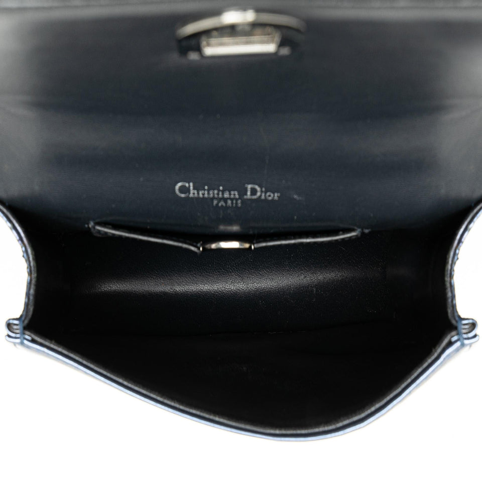 Dior Mini Metallic Patent Microcannage Diorama Flap
