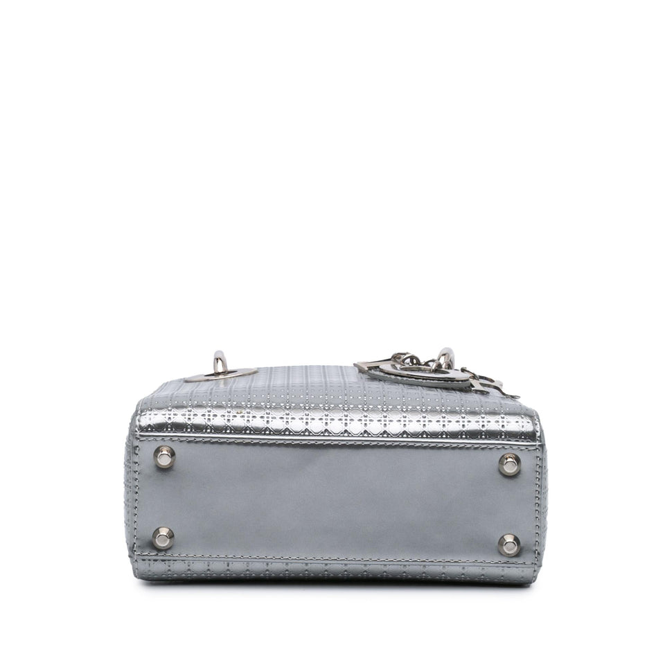 Dior Mini Metallic Patent Microcannage Lady Dior