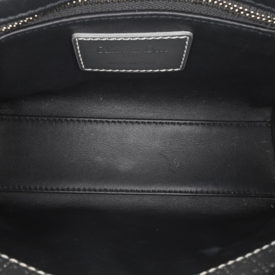 Dior Mini Metallic Patent Microcannage Lady Dior