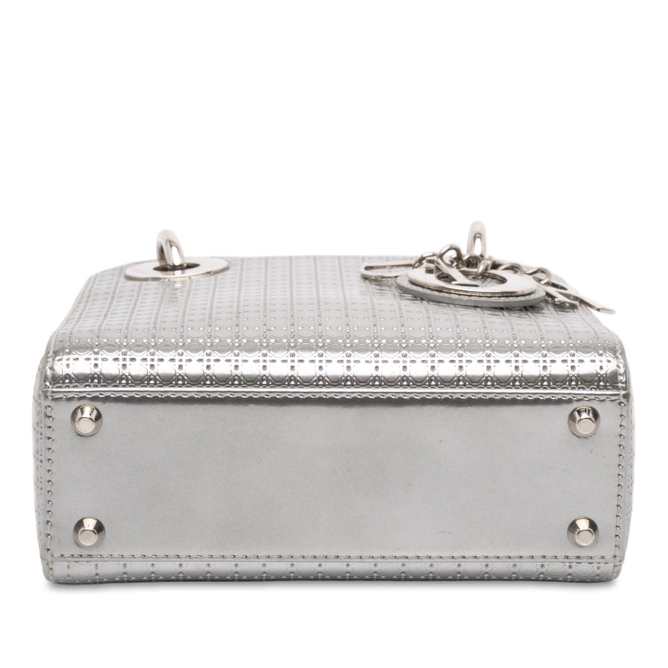 Dior Mini Metallic Patent Microcannage Lady Dior