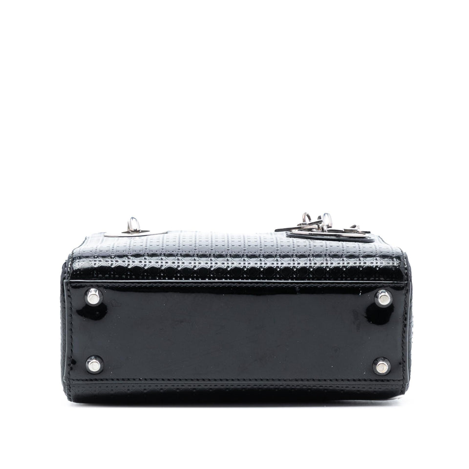 Dior Mini Metallic Patent Microcannage Lady Dior