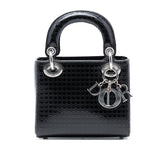 Dior Mini Metallic Patent Microcannage Lady Dior