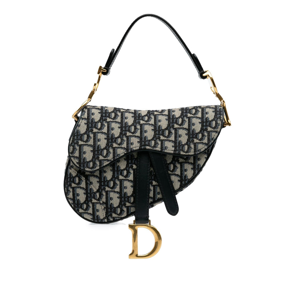 Dior Mini Oblique Canvas Saddle Bag
