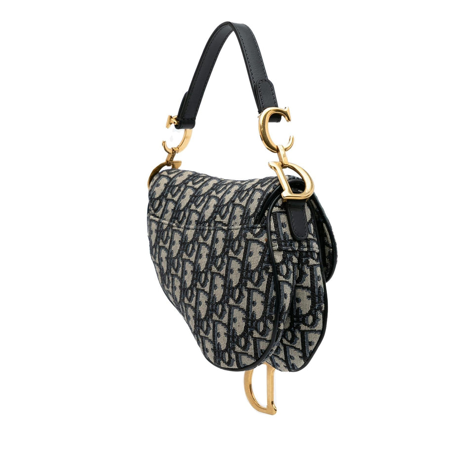 Dior Mini Oblique Canvas Saddle Bag
