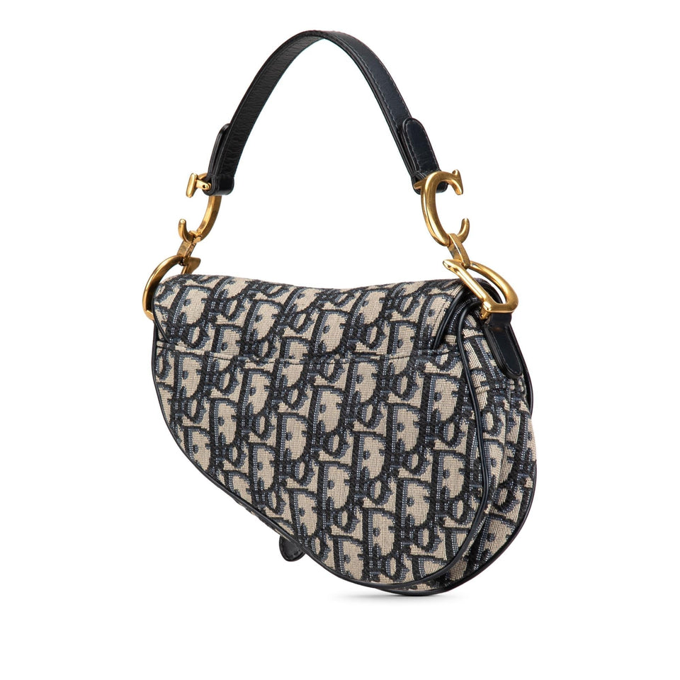 Dior Mini Oblique Canvas Saddle Bag