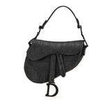 Dior Mini Oblique Embossed Calfskin Saddle Bag