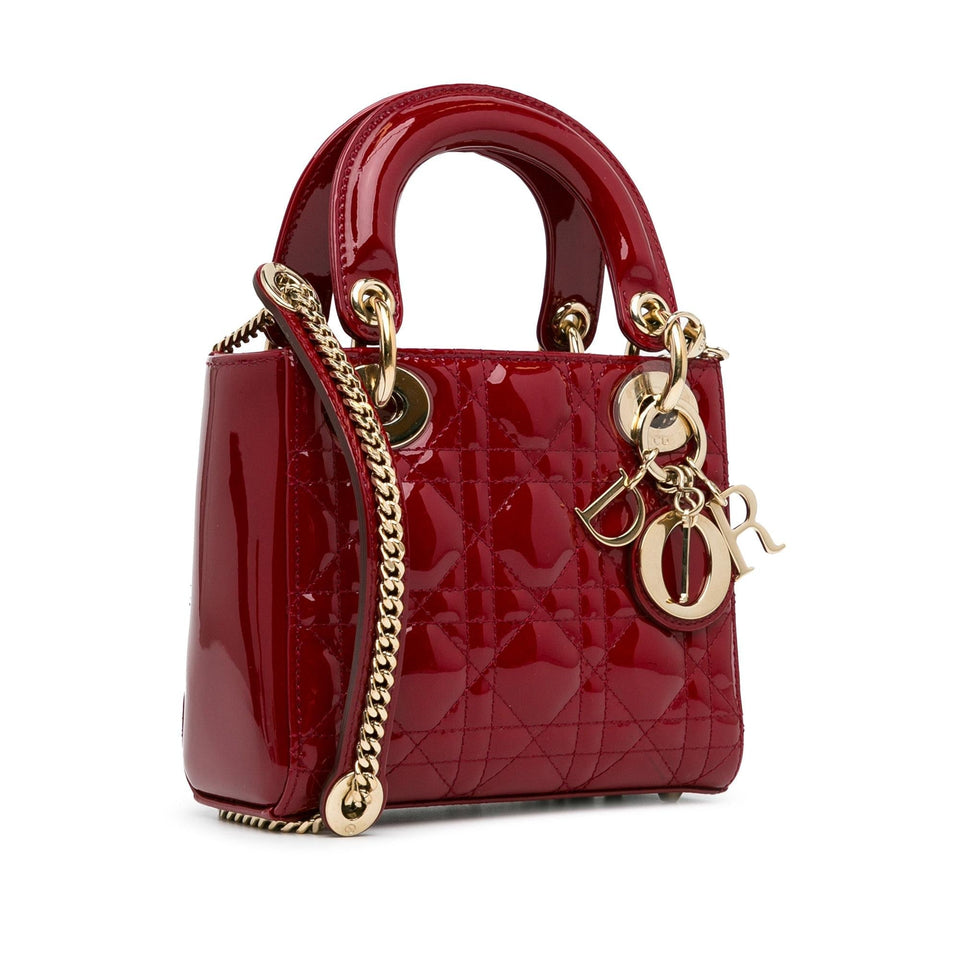 Dior Mini Patent Cannage Lady Dior (SHG-nahdcS)