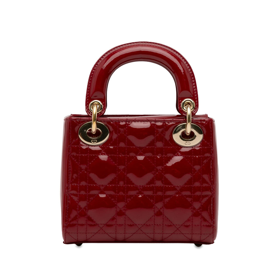 Dior Mini Patent Cannage Lady Dior (SHG-SdQinm)