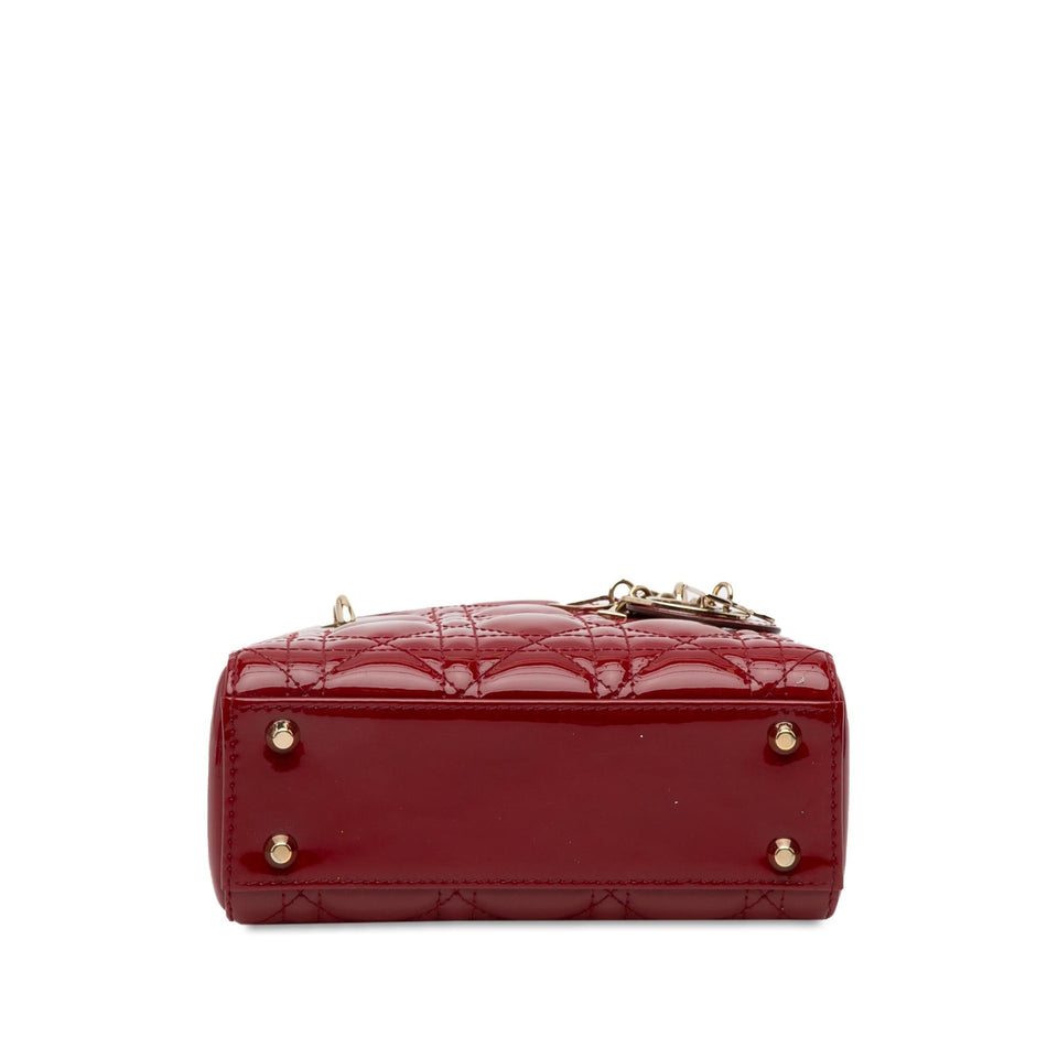 Dior Mini Patent Cannage Lady Dior (SHG-SdQinm)
