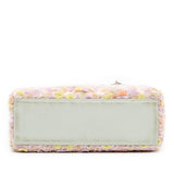 Dior Mini Ruffled Floral Fabric Embellished Lambskin Lady Dior
