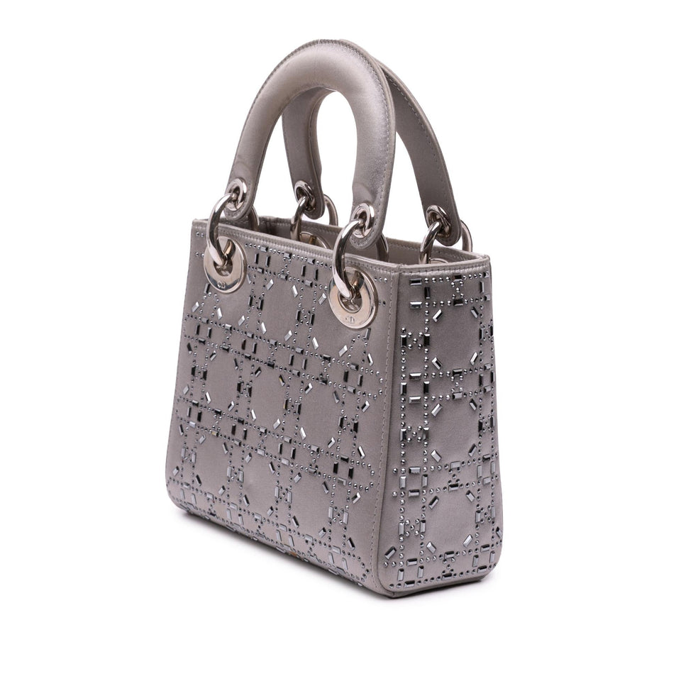 Dior Mini Satin Cannage Crystal Lady Dior