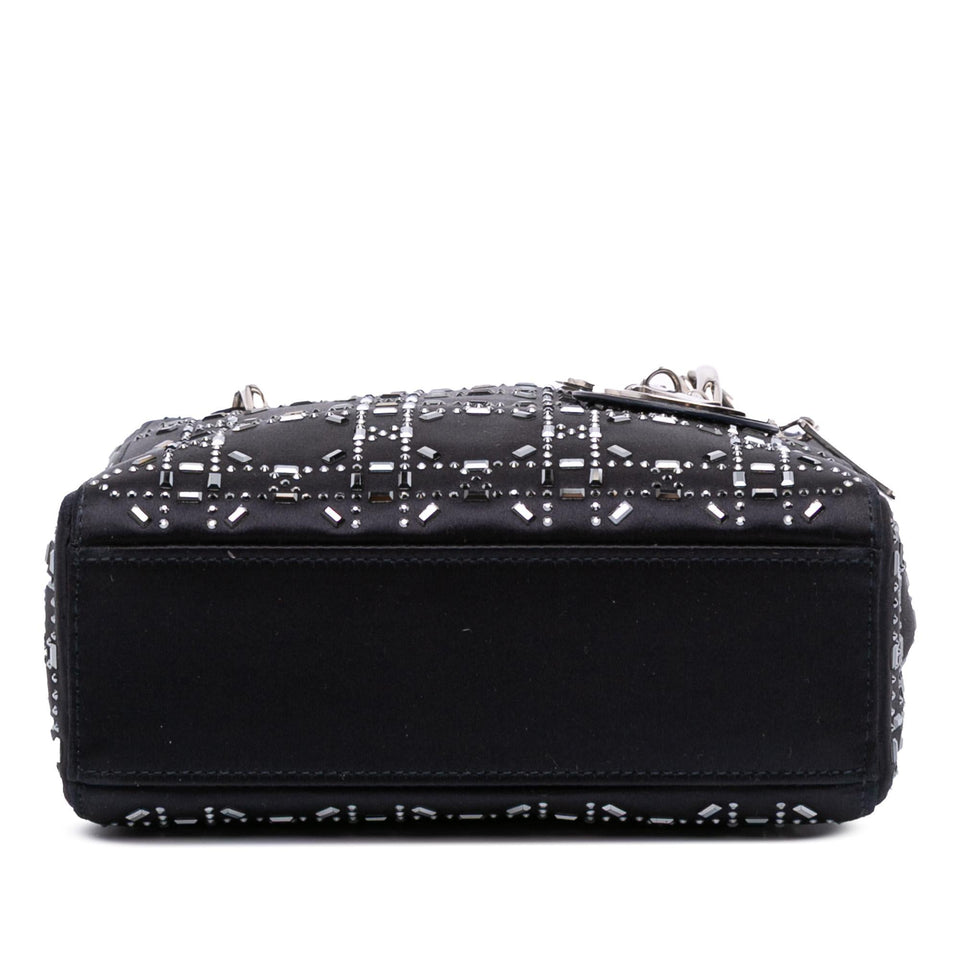 Dior Mini Satin Cannage Strass Crystal Embellished Lady Dior