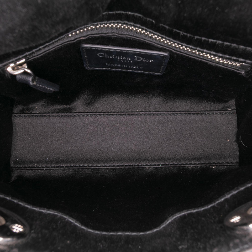 Dior Mini Satin Cannage Strass Crystal Embellished Lady Dior