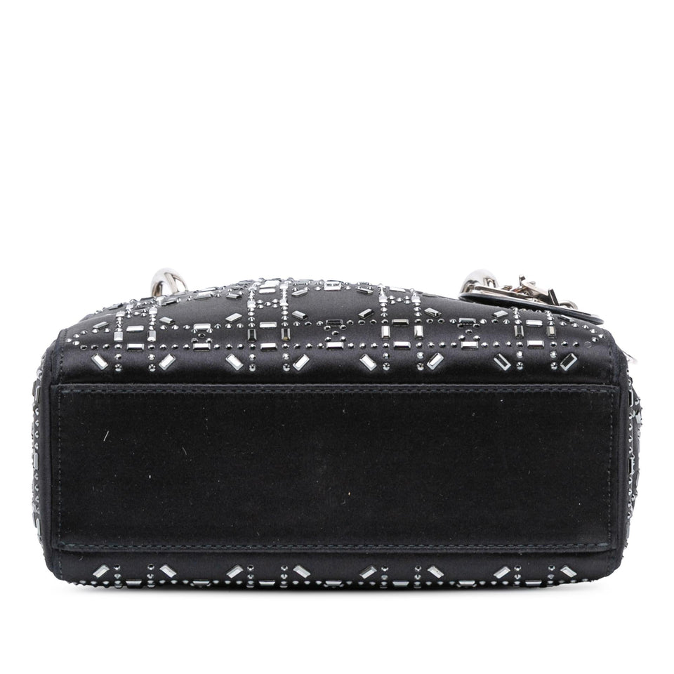 Dior Mini Satin Cannage Strass Crystal Embellished Lady Dior