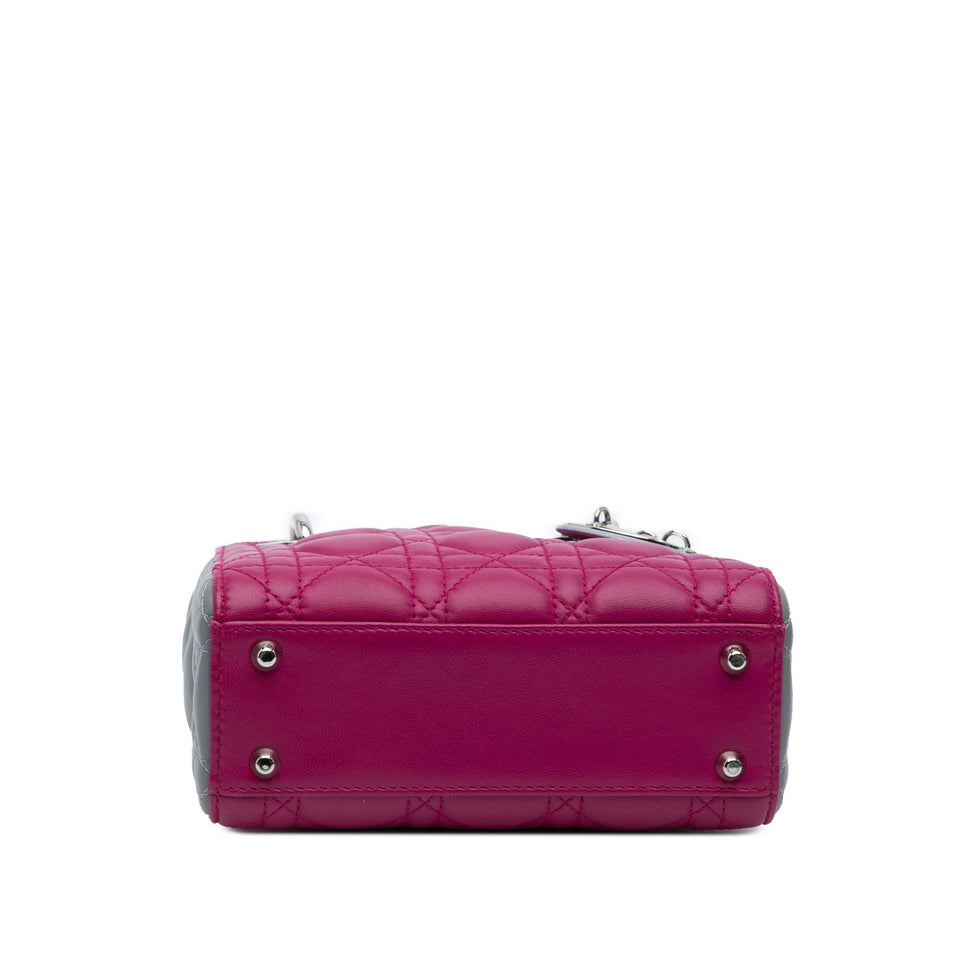 Dior Mini Tricolor Lambskin Cannage Lady Dior