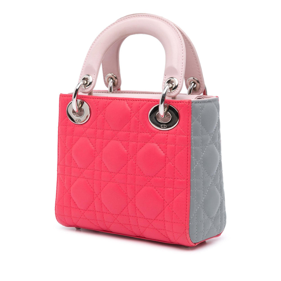 Dior Mini Tricolor Lambskin Cannage Lady Dior